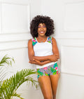 Tropicalia Synthesis Set | Women 2-Piece Tank + Boy Shorts Sleepwear | Loungewear